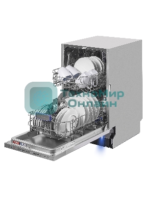 Встраиваемая посудомоечная машина Maunfeld MLP-08S, серебристый, 44.8 см, 9 компл., 49 дБ, класс A++