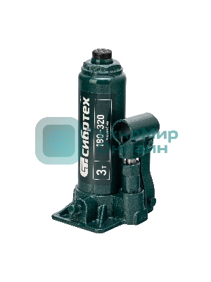 Домкрат гидравлический Сибртех бутылочный, 3т, 180-320 мм, в пластиковом кейсе