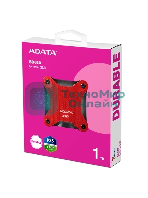 Внешний SSD ADATA SD620, 1TB, USB 3.2 Gen 2 Type-A, R/W 550/480, красный