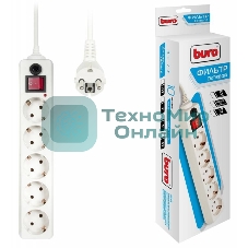 Сетевой фильтр Buro 500SH-5-W 5 м, 5 розеток, белый, коробка