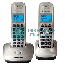 Телефон беспроводной (DECT) Panasonic KX-TG2512RUN (платиновый) Доп трубка в комплекте,АОН, Caller ID,спикерфон на трубке,полифония