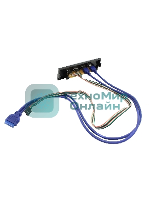 Планка USB на переднюю панель ExeGate U5H-614, 5.25