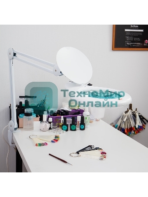 Лупа на струбцине Rexant, круглая, 5D, с подсветкой 108 LED, белая