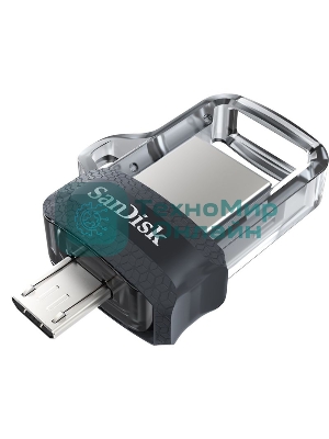 Флешка USB SanDisk Ultra Dual OTG (SDDD3-128G-G46), 128Gb, m3.0/USB 3.0, R/W 100/40, черный