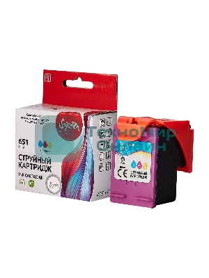 Картридж струйный Sakura C2P11AE (№651 Tri-colour) для HP, триколор, 18 мл.