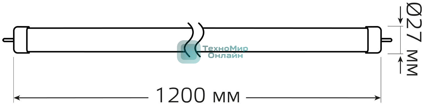 Лампа светодиодная Gauss Elementary T8 24Вт 4000К G13 2000лм 1200мм стекло