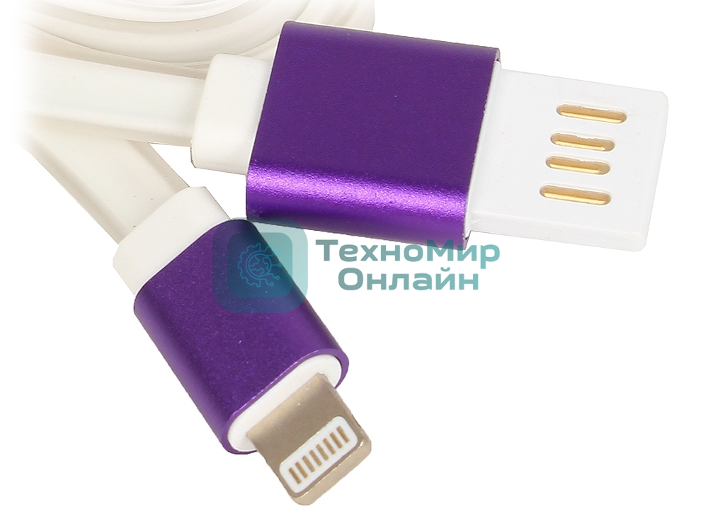 Кабель Gembird USB 2.0 Cablexpert AM/Lightning 8P, 1м, силиконовый шнур, разъемы фиолетовый металлик, пакет