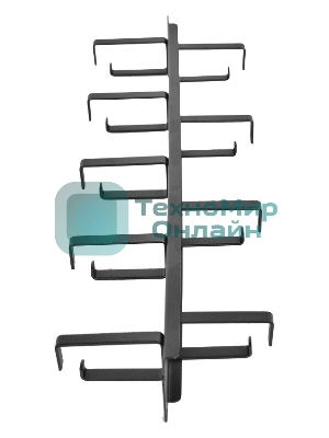 Кабельный органайзер Горизонтальный ЦМО ГКО-1-9-9005 двухсторонний кольца 1U шир.:19