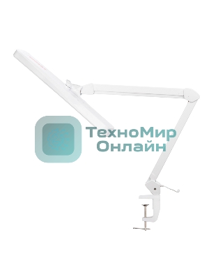 Лампа настольная бестеневая на струбцине Rexant ECO light, 324 SMD LED с диммером, теплый/холодный цвет свечения, белая