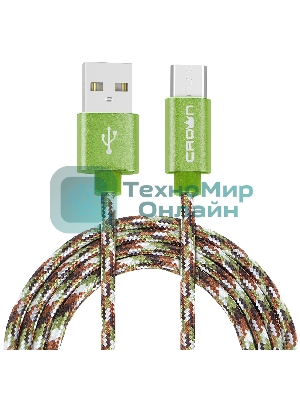 Кабель Crown USB - microUSB CMCU-3092M military