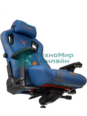 Кресло игровое Knight Craft Dragon синий эко.кожа крестов. металл