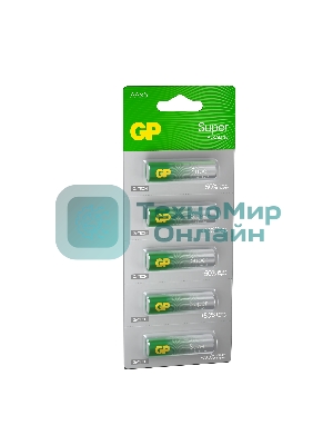 Алкалиновые батарейки GP Super Alkaline G-Tech 15А АA - 1 шт. на отрывных блистерах