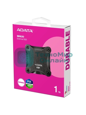 Внешний SSD ADATA SD620, 1TB, USB 3.2 Gen 2 Type-A, R/W 550/480, черный