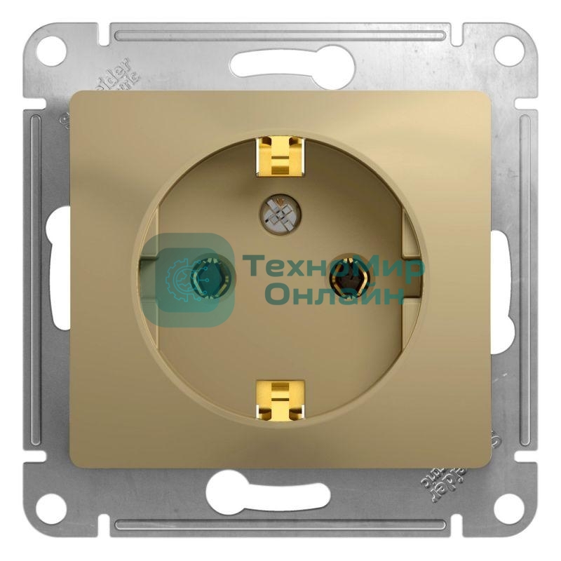 Механизм розетки 1-м СП Glossa 16А с заземл. титан SchE GSL000443