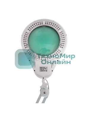 Лупа на струбцине Rexant, круглая, 5D, с подсветкой 108 LED, белая