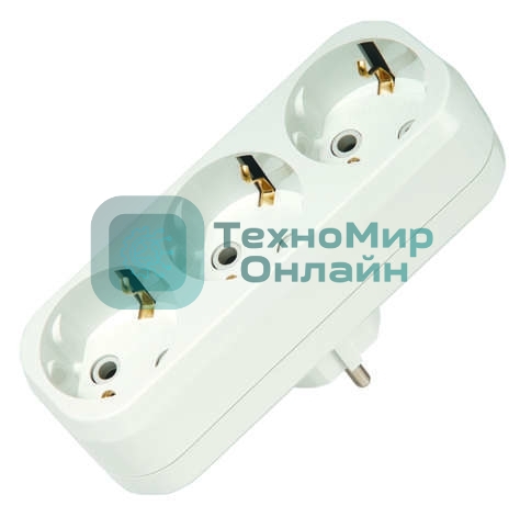 Тройник Makel 3 гнезда 16 А c заземлением линейный