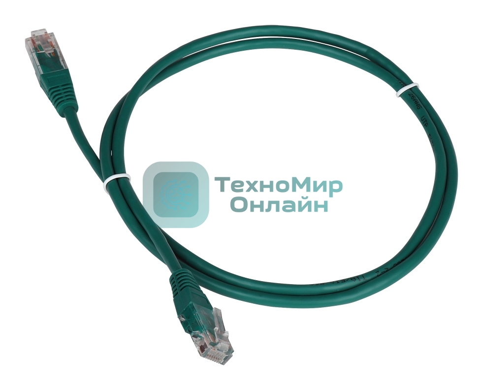 Патч-корд LANMASTER TWT UTP cat.5e, с заливными колпачками, 0.3 м, зеленый