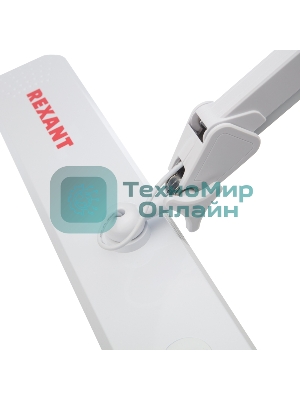 Лампа настольная бестеневая на струбцине Rexant ECO light, 324 SMD LED с диммером, теплый/холодный цвет свечения, белая