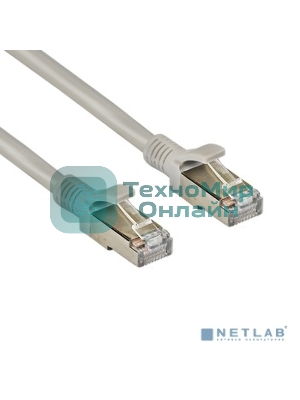 Патч-корд ExeGate FTP-RJ45-RJ45-C5e-CU-3M-GY, FTP, cat.5e, 3м, медь, серый