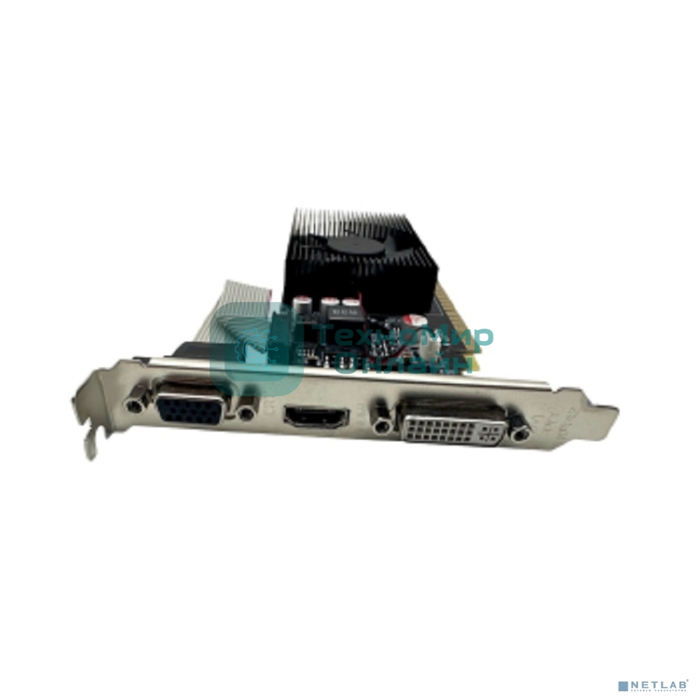 Видеокарта CBR GT730 2Gb DDR3, 128bit, 700Mhz, 1*HDMI + 1*DVI + 1*VGA, 49W, Ret VGA-STXT730-2G-RTL