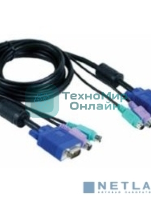 Переключатель D-Link DKVM-CB5Кабель KVM для подключения клавиатуры, мыши и монитора, длина 4,5 м