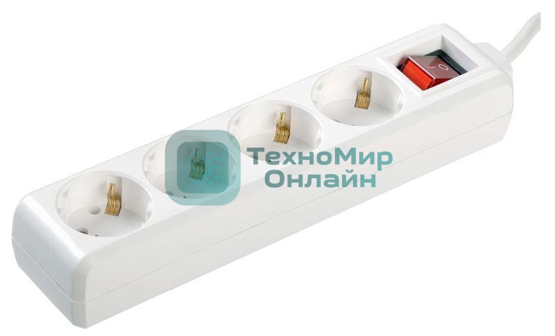 Удлинитель 4х1.5 м с заземл. 16А IP20 У04К с выкл. ПВС 3х1 ИЭК WYP10-16-04-01-ZK-17