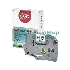 Кассета с лентой S'OK by Sakura Printing TZEFX731 для Brother, черный на зеленом, 12мм/8м, наклейка