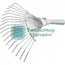 Грабли Сибртех веерные 18 зубьев, с черенком, оцинкованные, круглый зуб