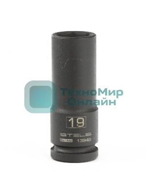 Головка ударная удлиненная шестигранная Stels 19 мм, 1/2