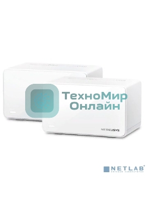 Домашняя Mesh Wi‑Fi система AX6000 Whole Home Mesh Wi-Fi 6 SystemSPEED: 1148 Mbps at 2.4 GHz + 4804 Mbps at 5 GHzSPEC: Internal Antennas, 1× 2.5 Gbps Port (WAN/LAN auto-sensing), 2× Gigabit Ports (WAN/LAN auto-sensing), 1024-QAM, OFDMA, HE160FEATURE: MERCUSYS APP, Router/AP