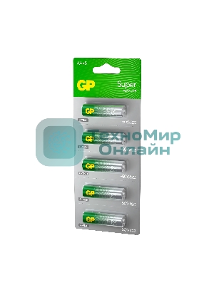 Алкалиновые батарейки GP Super Alkaline G-Tech 15А АA - 1 шт. на отрывных блистерах