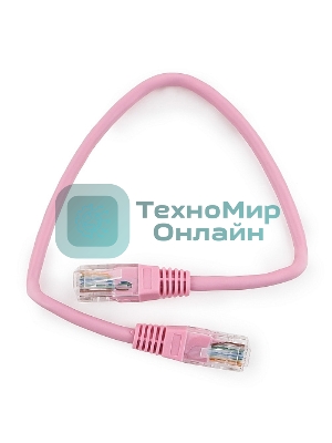 Патч-корд UTP Cablexpert cat.5e, 0.25м, литой, многожильный, розовый