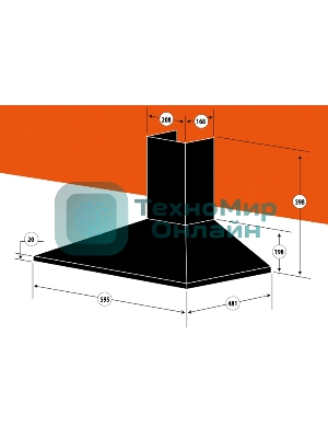 Вытяжка каминная Centek СТ-1820-60 серебристый, 60 см, 800 куб. м/ч, 55 дБ
