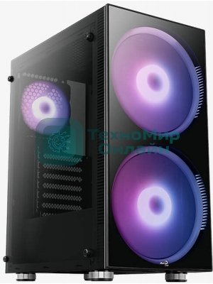 Компьютерный корпус Aerocool/Formula Python (3xUSB, 2xAudio, 0.5 мм,2x200 мм FAN, прозрачная стенка-закаленное стекло, ATX, без БП)