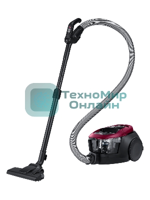 Пылесос Samsung VC18M31A0HP бордовый/черный, 380/1800 Вт, уборка сухая, пылесборник контейнер 2 л