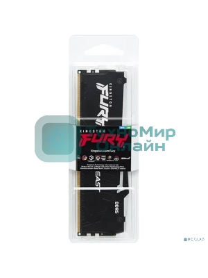 Оперативная память Kingston Fury Beast, DDR5, 16Gb (1x16Gb), 5600MHz, CL36, DIMM, с радиатором, RGB, черный