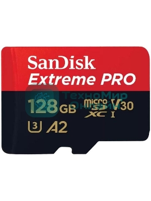Флеш карта/SanDisk/Extreme Pro SDSQXCD-128G-GN6MA/microSDXC/128 ГБ/A2, U3, V30/200 МБ/с