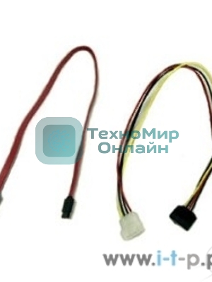 Кабель Gembird/Cablexpert SATA интерфейсный (48 см) 7pin/7pin и питания (15 см) 4pin/15pin