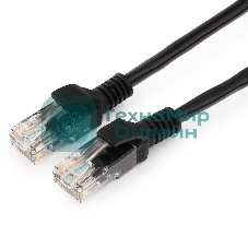 Патч-корд UTP Cablexpert PP12-1.5M/BK кат.5e, 1.5м, литой, многожильный черный