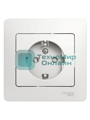 Розетка 1-м СП Glossa 16А защ. шторки с заземл. в сборе бел. SchE GSL000144