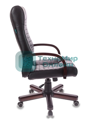 Кресло Бюрократ KB-10/WALNUT черный, экокожа