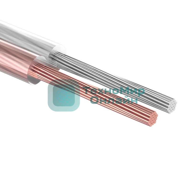 Кабель акустический Rexant 2х1,00 мм², прозрачный SILICON, мини-бухта 10 м