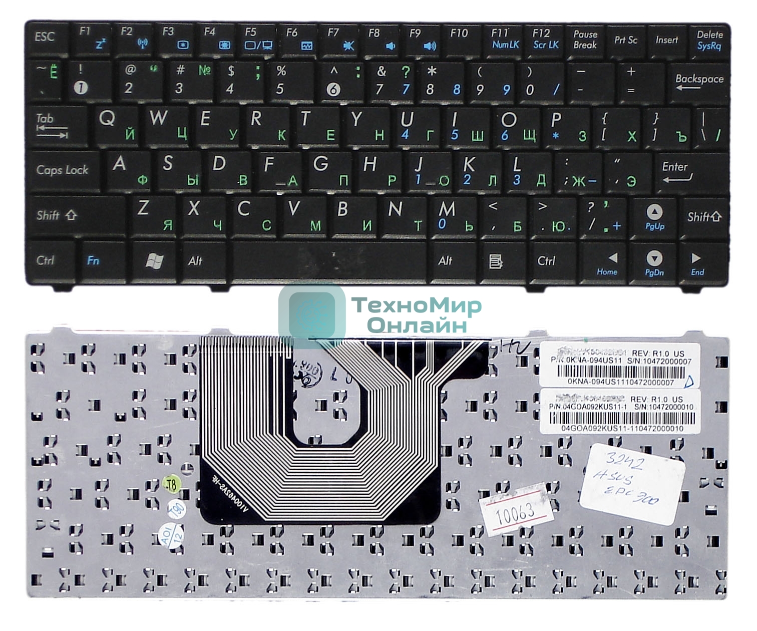 Клавиатура для ноутбука Asus Eee PC 900HA T91 T91MT 900SD Черная