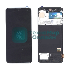 Дисплей для Samsung Galaxy A51 SM-A515F (TFT full size) черный с рамкой