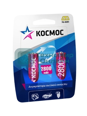 Аккумулятор Космос KOCR6NIMH2800MAH2BLR6 NiMn 2800мА·ч BP-2(блист.2шт.) ЦЕНА ЗА 1 шт