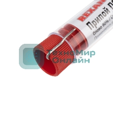 Припой без канифоли ПОС-30 Rexant, 10 г, Ø1.0 мм, (олово 30%, свинец 70%), колба