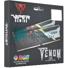 Оперативная память Patriot Viper Venom, DDR5, 64GB (2x32GB), 5600MHz, CL40, DIMM, с радиаторами, RGB, черный