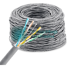 Кабель сетевой Buro BU-COP-040-100M UTP 4 пары cat5E solid 0.40мм Cu 100м серый
