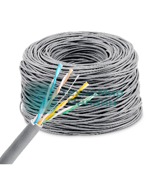 Кабель сетевой Buro BU-COP-040-100M UTP 4 пары cat5E solid 0.40мм Cu 100м серый