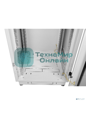 Шкаф коммутационный ЦМО ШТК-М-42.6.8-4ААА 42U 600x820 мм пер. дв. перфор. задн. дв. стал. лист 2 бок. пан. направл. под закл. гайки 550 кг серый